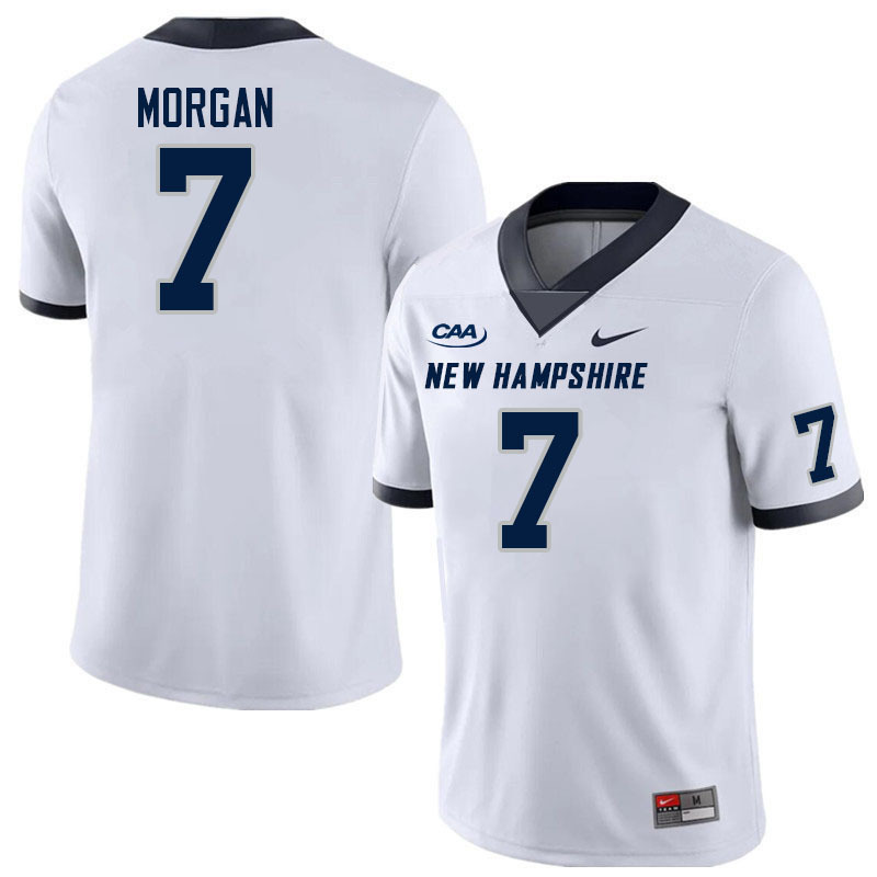 New Hampshire Wildcats #7 Seth Morgan College Football Jerseys Stitched Sale-White